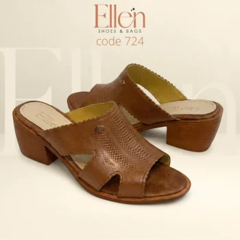 سليبر حريمي جلد طبيعي بكعب بلوك 4 سم كود 724