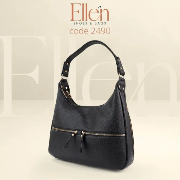 شنطة هوبو إيلين – جلد محبب فاخر | Ellen Shoes & Bags موديل 2490