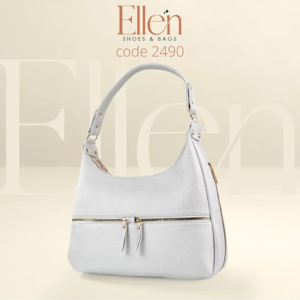 شنطة هوبو إيلين – جلد محبب فاخر | Ellen Shoes & Bags موديل 2490