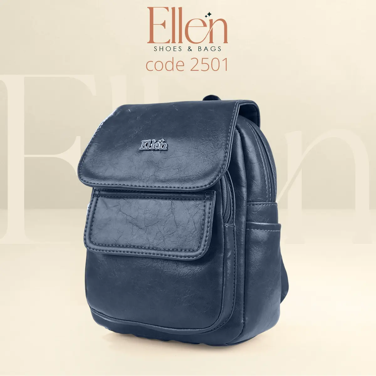 E2501NV شنطة ظهر إيلين – جلد طري بجودة عالية | Ellen Shoes & Bags موديل 2501