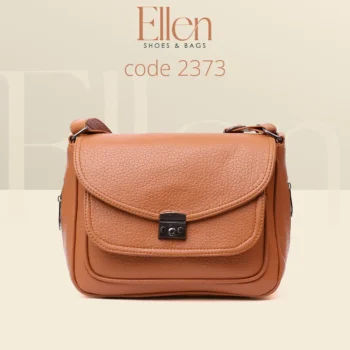 شنطة كروس أنيقة بغطاء وقفل معدني ولمسة جلد محبّب - كود 2373