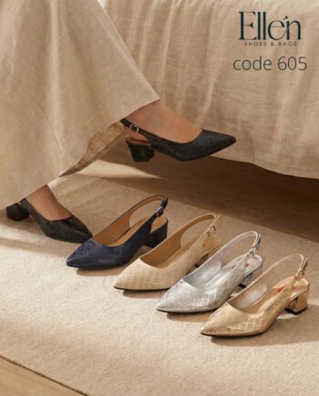 صندل كلاسيك لماع بكعب ٣ سم Code 605